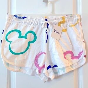 🆕 Disney Ltd Edition Women’s Painted Icon Mickey Ears Cotton Athletic Shorts